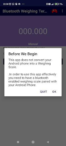 BT Weighing Scale Terminal 2.0 - Image screenshot of android app