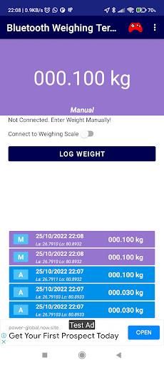 BT Weighing Scale Terminal 2.0 - Image screenshot of android app