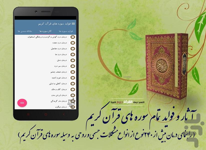 Benefits of Surah of the Holy Quran - Image screenshot of android app
