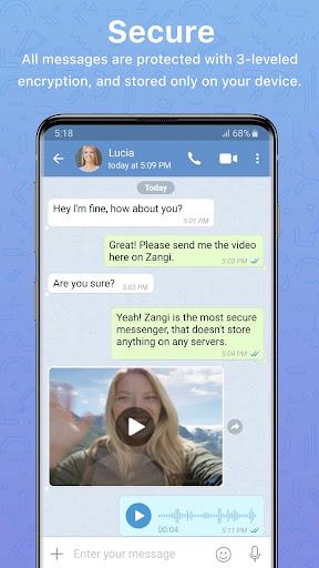 Zangi Private Messenger - Image screenshot of android app