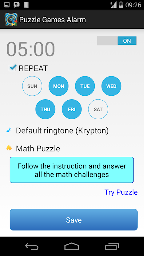 Puzzle Games Alarm - Image screenshot of android app