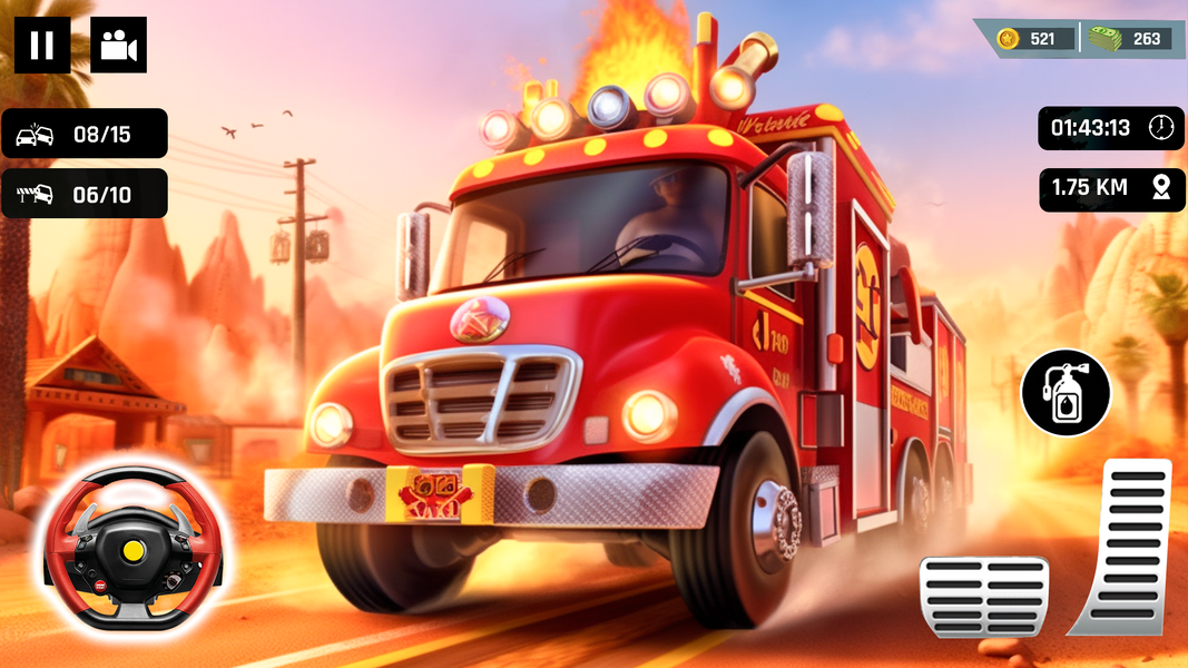 Fire Truck Simulator Game - عکس بازی موبایلی اندروید