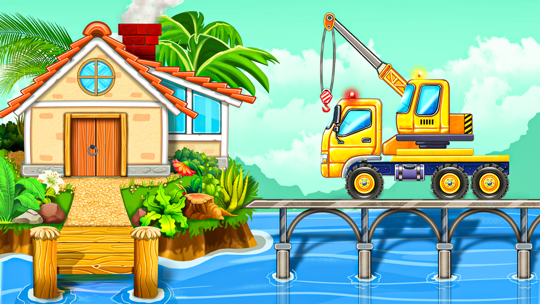 Build a House-Kids Truck Games - عکس بازی موبایلی اندروید