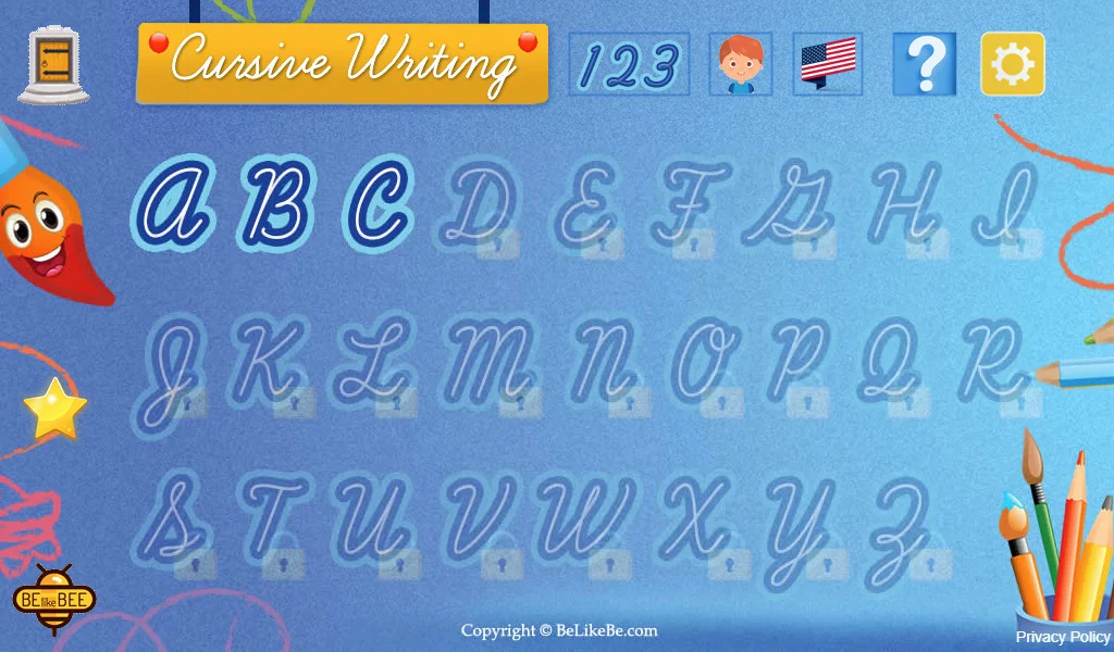 Cursive Writing Alphabet - عکس برنامه موبایلی اندروید