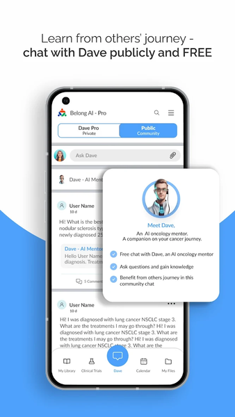 BelongAI Dave - Cancer Mentor - Image screenshot of android app