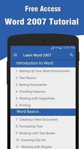Learn Word 2007 - Image screenshot of android app