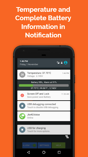 Battery Full Alarm Lite - عکس برنامه موبایلی اندروید