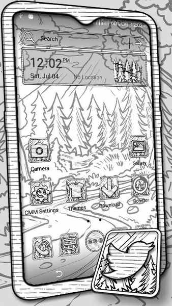 Forest Sketch Launcher Theme - Image screenshot of android app