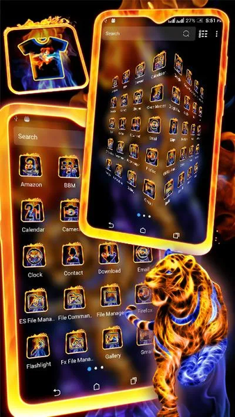 Fractal Tiger Launcher Theme - عکس برنامه موبایلی اندروید