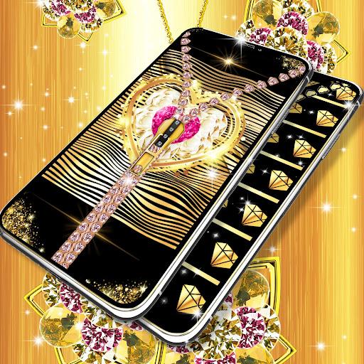 Gold diamond lock screen - عکس برنامه موبایلی اندروید