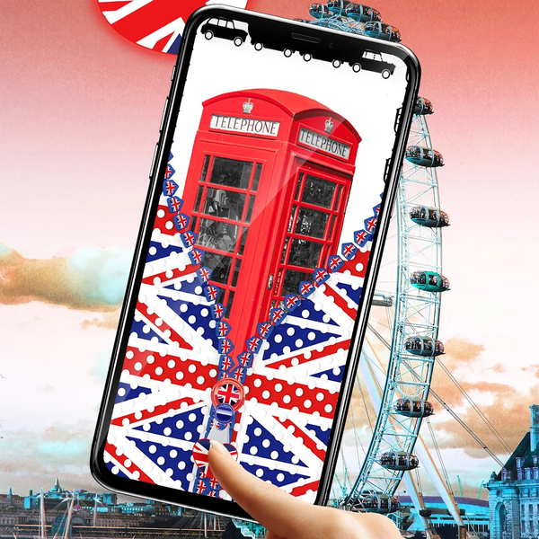UK Flag Zipper Lock Screen - Image screenshot of android app