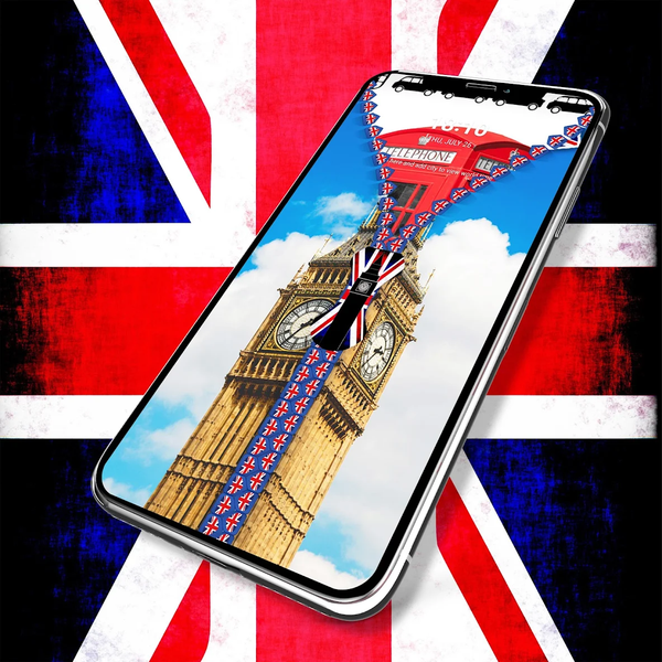 UK Flag Zipper Lock Screen - Image screenshot of android app