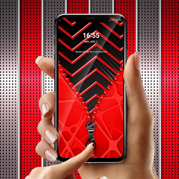 Red black zipper - Image screenshot of android app