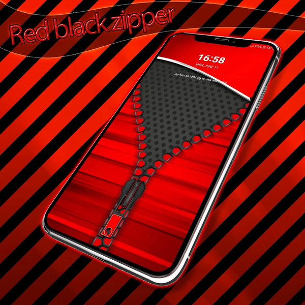 Red black zipper - Image screenshot of android app