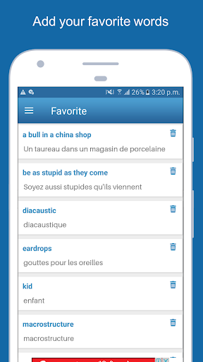 English To French Dictionary - Image screenshot of android app
