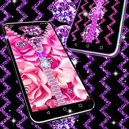 Zipper diamond flower locker - Image screenshot of android app