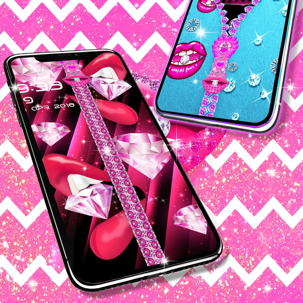 Diamond lips lock screen - Image screenshot of android app