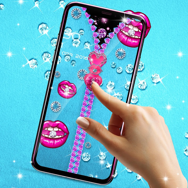 Diamond lips lock screen - عکس برنامه موبایلی اندروید