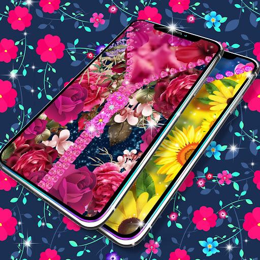 Flower lock screen zipper - Image screenshot of android app