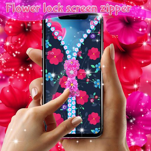 Flower lock screen zipper - Image screenshot of android app