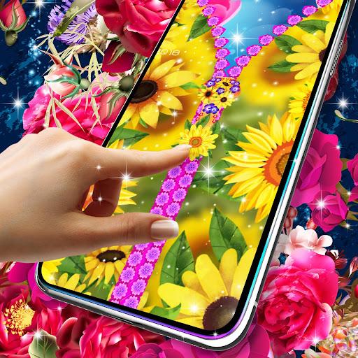 Flower lock screen zipper - Image screenshot of android app