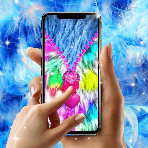 Fluffy zipper lock screen - Image screenshot of android app