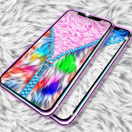 Fluffy zipper lock screen - Image screenshot of android app