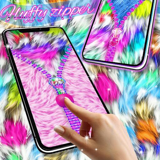 Fluffy zipper lock screen - عکس برنامه موبایلی اندروید