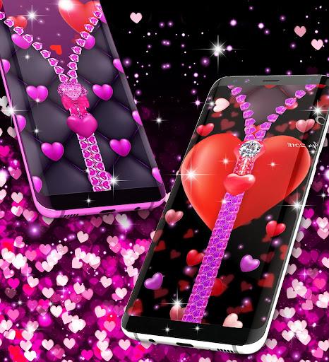 Heart zipper lock screen - عکس برنامه موبایلی اندروید