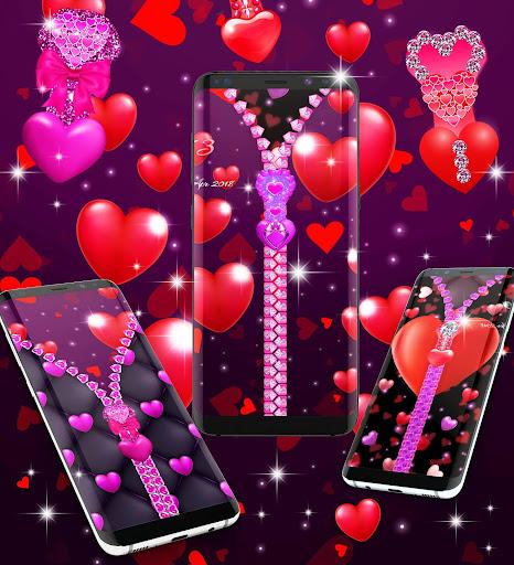 Heart zipper lock screen - عکس برنامه موبایلی اندروید