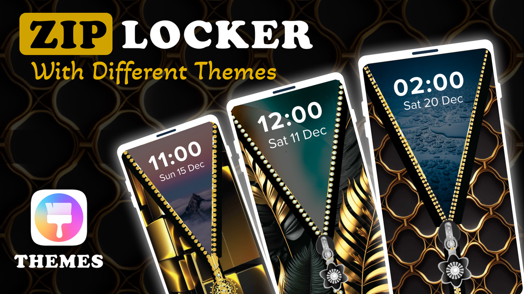 Screen Lock – Gold Zip Locker - عکس برنامه موبایلی اندروید