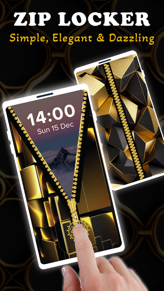 Screen Lock – Gold Zip Locker - عکس برنامه موبایلی اندروید