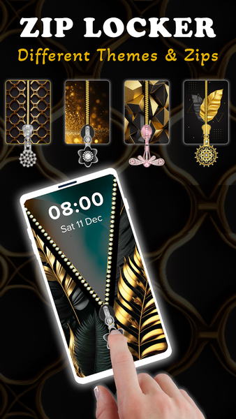 Screen Lock – Gold Zip Locker - عکس برنامه موبایلی اندروید