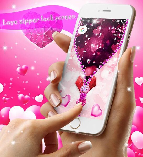 Love zipper lock screen - عکس برنامه موبایلی اندروید