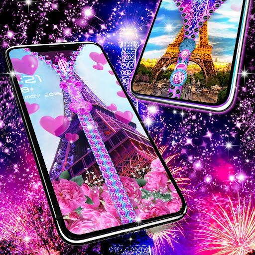 Paris zipper lock screen - عکس برنامه موبایلی اندروید