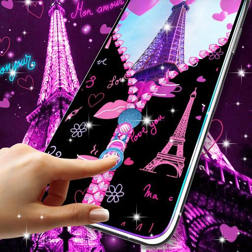 Paris zipper lock screen - عکس برنامه موبایلی اندروید