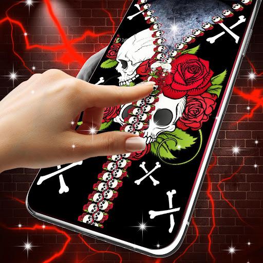 Skull lock screen zipper - عکس برنامه موبایلی اندروید