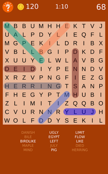 Word Search Puzzles - Gameplay image of android game