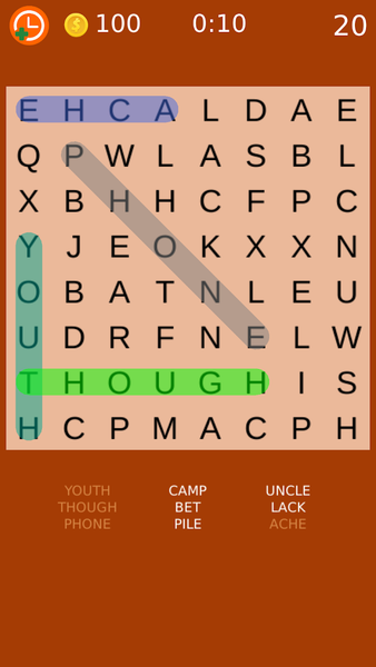 Word Search Puzzles - Gameplay image of android game