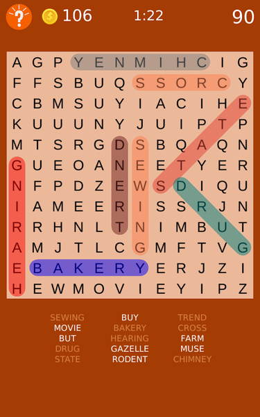 Word Search Puzzles - Gameplay image of android game