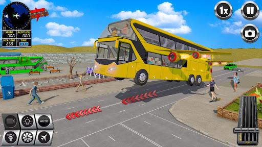 Flying Bus Simulator Bus Games - Gameplay image of android game
