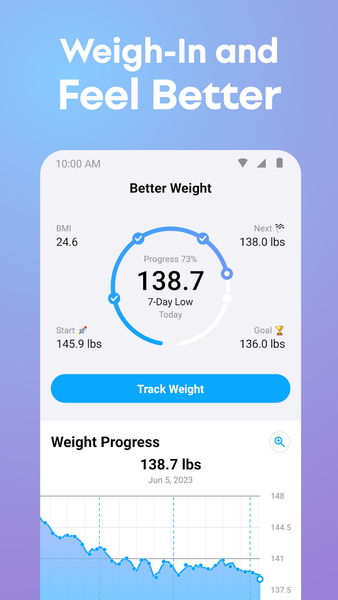 Weight Tracker, BMI Calculator - Image screenshot of android app