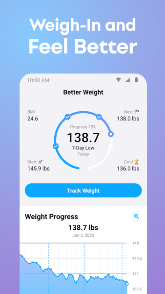 Weight Tracker, BMI Calculator - عکس برنامه موبایلی اندروید