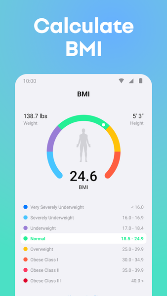 Weight Tracker, BMI Calculator - عکس برنامه موبایلی اندروید