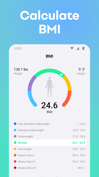 Weight Tracker, BMI Calculator - Image screenshot of android app