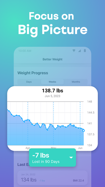 Weight Tracker, BMI Calculator - عکس برنامه موبایلی اندروید
