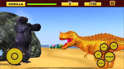 Gorilla VS Dinosaur Battle ۲۰۱۹ : Gorilla vs Dino - عکس برنامه موبایلی اندروید