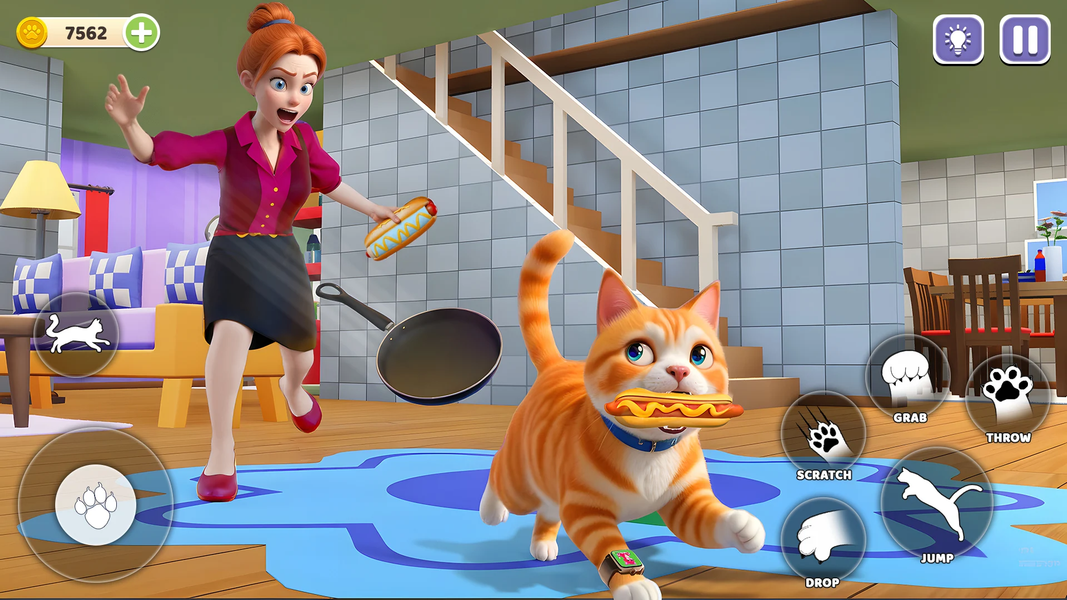 Cat Simulator: Scary Mom Games - Gameplay image of android game