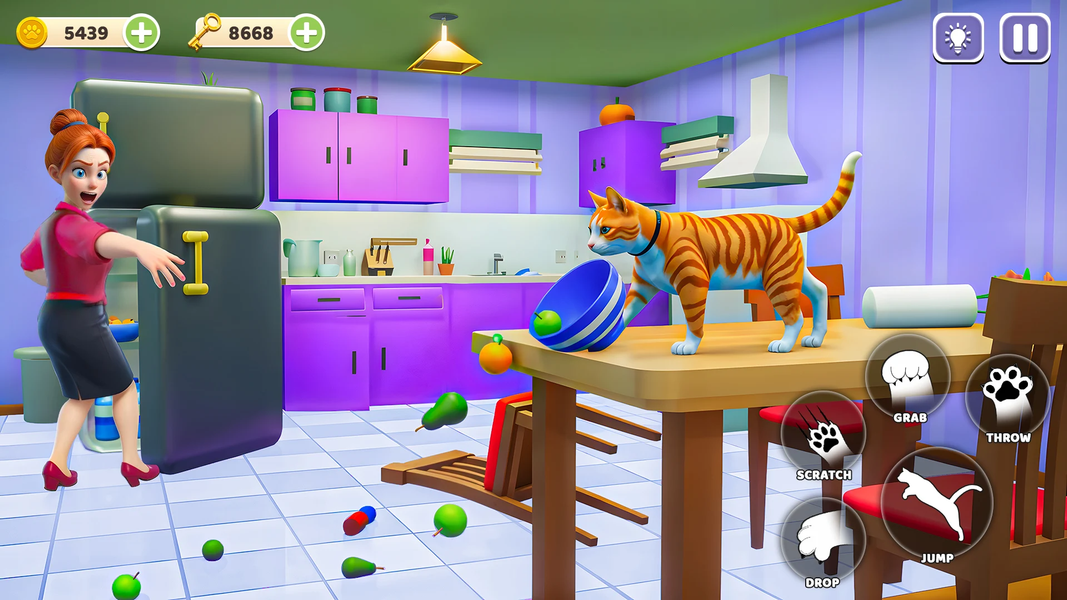 Cat Simulator: Scary Mom Games - Gameplay image of android game