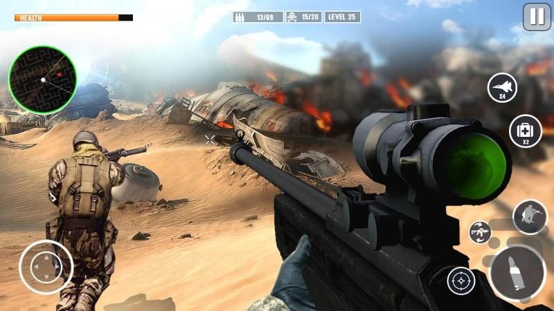 تک تیرانداز : تفنگ بازی جدید - Gameplay image of android game